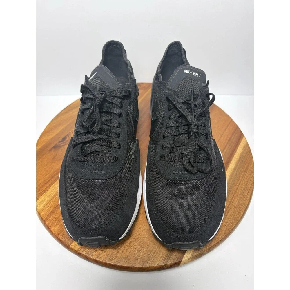 Nike Waffle One Black Mesh Training Shoes Men's 9.5 Training Sneakers DA7995-001